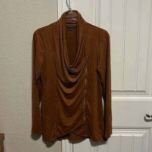COPY - Camel faux suede zippered top